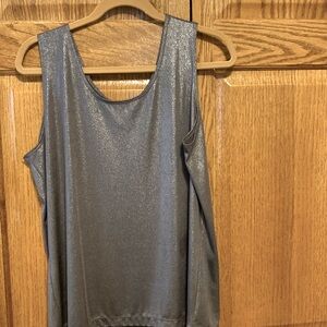 CHICO’S Travelers Tank Top Dark Silver Metallic Look